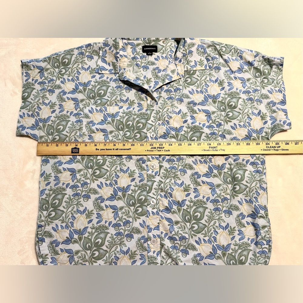 Summersalt Poolside Poplin Button-Down Shirt In Secret Garden Women’s Sz L Top - Picture 14 of 15
